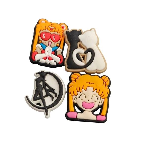 Sailor Moon 4 PC Croc Charm Jibitz - Picture 1 of 1
